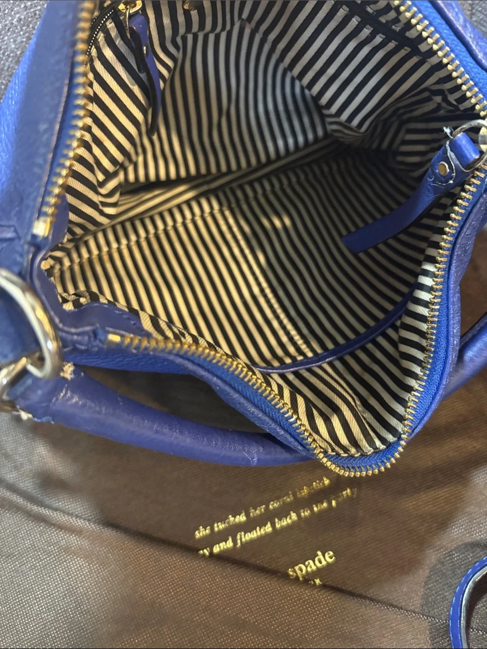 kate spade Royal Blue Pebbled Leather Crossbody